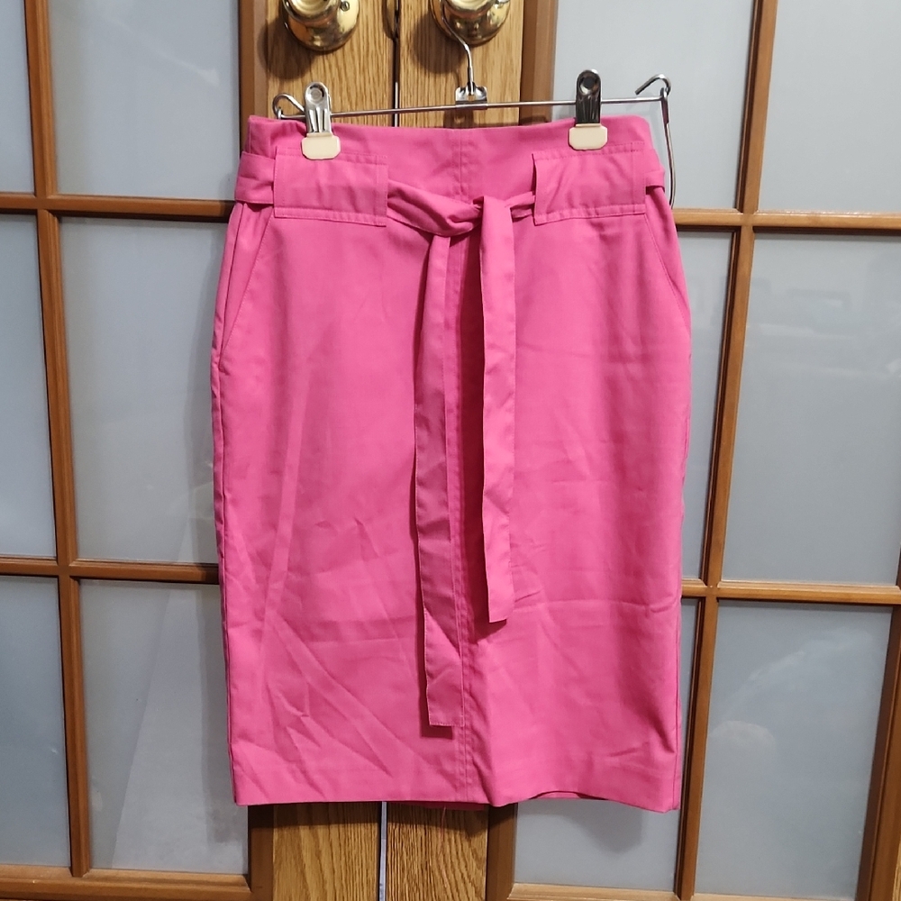 Banana Republic Vibrant Pink Belted Pencil Skirt Size 0